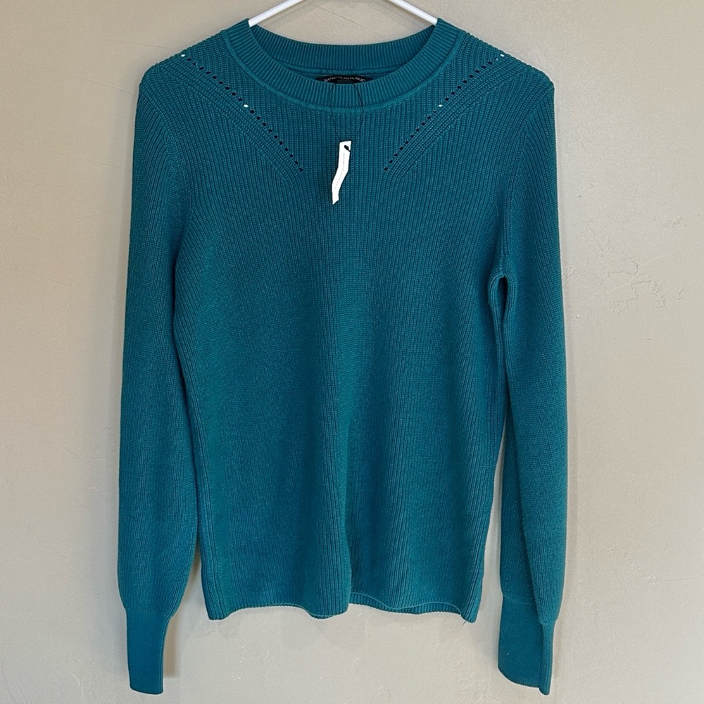 NWT Banana Republic Teal Crewneck Long sleeve Sweater Womens Sz S | $60